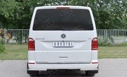 15 999 р. Защита заднего бампера (Ø42 мм, нержавейка, уголки) SLITKOFF Volkswagen Multivan T6 дорестайлинг (2016-2019)  с доставкой в г. Королёв. Увеличить фотографию 2