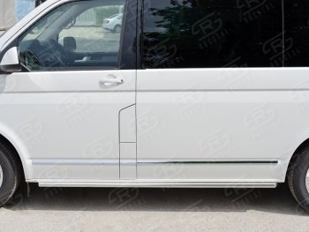 13 349 р. Правая защита порогов SLITKOFF из круглой трубы d63 мм Volkswagen Multivan T6 дорестайлинг (2016-2019)  с доставкой в г. Королёв. Увеличить фотографию 2