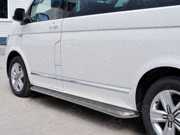 25 549 р. Правая защита порогов SLITKOFF из круглой трубы d63 мм v3 Volkswagen Multivan T6 дорестайлинг (2016-2019)  с доставкой в г. Королёв. Увеличить фотографию 2