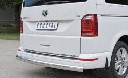 16 699 р. Защита заднего бампера (Ø75x42 мм, нержавейка, короткая база) Russtal Volkswagen Multivan T6 дорестайлинг (2016-2019)  с доставкой в г. Королёв. Увеличить фотографию 3