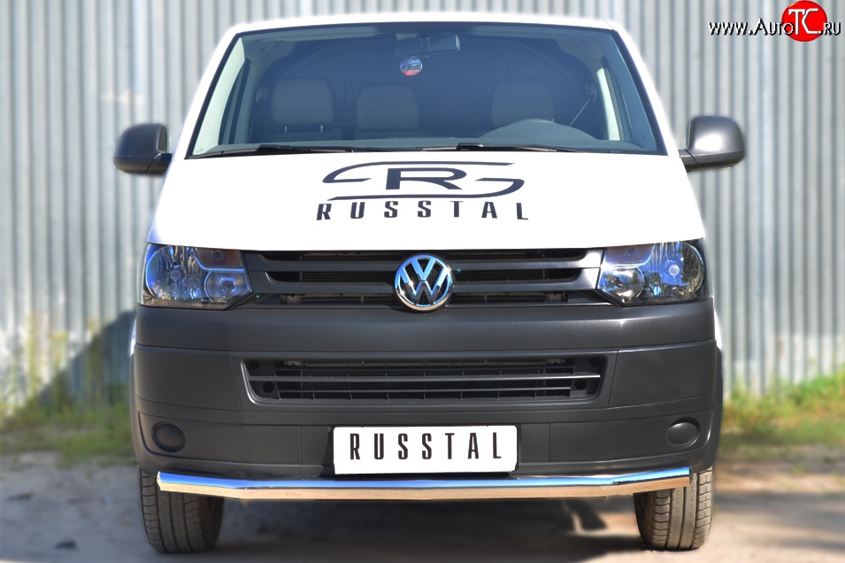 17 499 р. Одинарная защита переднего бампера диаметром 63 мм SLITKOFF Volkswagen Transporter T5 рестайлинг (2009-2015)  с доставкой в г. Королёв