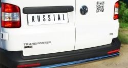 Защита заднего бампера (Ø63 мм, нержавейка) SLITKOFF Volkswagen Transporter T5 рестайлинг (2009-2015)