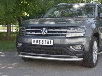 15 899 р. Защита переднего бампера (Ø63 мм, нержавейка) SLITKOFF Volkswagen Teramont CA1 дорестайлинг (2016-2020)  с доставкой в г. Королёв. Увеличить фотографию 4