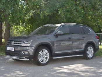 16 999 р. Защита переднего бампера (2 трубы Ø42 мм, нержавейка) SLITKOFF Volkswagen Teramont CA1 дорестайлинг (2016-2020)  с доставкой в г. Королёв. Увеличить фотографию 2