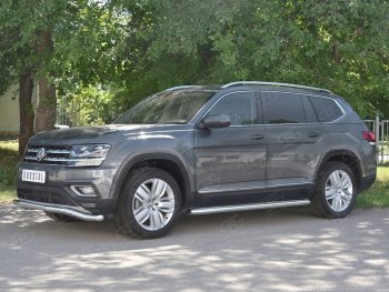 16 399 р. Защита переднего бампера (Ø63 мм волна, нержавейка) SLITKOFF  Volkswagen Teramont  CA1 (2016-2020) дорестайлинг  с доставкой в г. Королёв. Увеличить фотографию 2