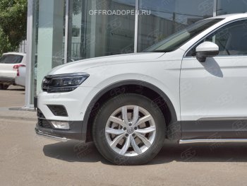 13 499 р. Защита переднего бампера (Ø42 мм, нержавейка, NOT OFF ROAD) SLITKOFF  Volkswagen Tiguan  Mk2 (2016-2020) дорестайлинг  с доставкой в г. Королёв. Увеличить фотографию 2