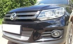 1 539 р. Сетка на бампер Sport&Style Russtal (хром) Volkswagen Tiguan NF рестайлинг (2011-2017)  с доставкой в г. Королёв. Увеличить фотографию 3