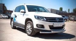 18 449 р. Защита переднего бампера (2 трубыØ63 мм, нержавейка) SLITKOFF Volkswagen Tiguan NF рестайлинг (2011-2017)  с доставкой в г. Королёв. Увеличить фотографию 3