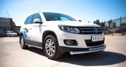 15 999 р. Защита переднего бампера (2 трубыØ76 и 42 мм, нержавейка) SLITKOFF Volkswagen Tiguan NF рестайлинг (2011-2017)  с доставкой в г. Королёв. Увеличить фотографию 3