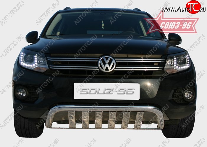 25 109 р. Защита переднего бампера одинарная Souz-96 (d60) Volkswagen Tiguan NF рестайлинг (2011-2017)  с доставкой в г. Королёв