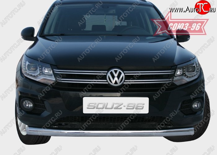 16 064 р. Защита переднего бампера одинарная Souz-96 (d76) Volkswagen Tiguan NF рестайлинг (2011-2017)  с доставкой в г. Королёв