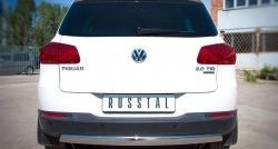 16 849 р. Защита заднего бампера (Ø75х42 мм, нержавейка, Sport& Style) Russtal Volkswagen Tiguan NF рестайлинг (2011-2017)  с доставкой в г. Королёв. Увеличить фотографию 2