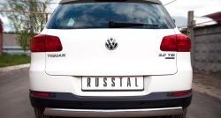 13 299 р. Защита заднего бампера (Ø75x42 мм, нержавейка) Russtal Volkswagen Tiguan NF рестайлинг (2011-2017)  с доставкой в г. Королёв. Увеличить фотографию 2