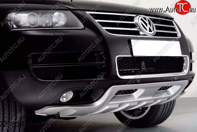 8 349 р. Накладка на передний бампер King Kong v2 Volkswagen Touareg GP рестайлинг (2006-2010) (Неокрашенная)  с доставкой в г. Королёв