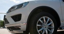 27 999 р. Защита переднего бампера (2 трубыØ75х42 мм, нержавейка) Russtal Volkswagen Touareg NF рестайлинг (2014-2018)  с доставкой в г. Королёв. Увеличить фотографию 3