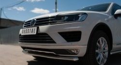 21 449 р. Одинарная защита переднего бампера диаметром 63 мм SLITKOFF  Volkswagen Touareg  NF (2014-2018) рестайлинг  с доставкой в г. Королёв. Увеличить фотографию 2