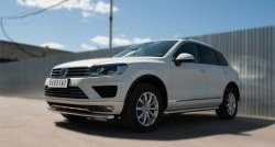 21 449 р. Одинарная защита переднего бампера диаметром 63 мм SLITKOFF  Volkswagen Touareg  NF (2014-2018) рестайлинг  с доставкой в г. Королёв. Увеличить фотографию 4