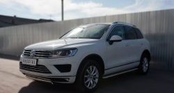 15 649 р. Защита переднего бампера (Ø75х42 мм, нержавейка) Russtal Volkswagen Touareg NF рестайлинг (2014-2018)  с доставкой в г. Королёв. Увеличить фотографию 4