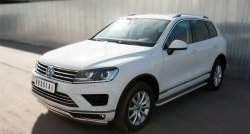 22 749 р. Широкая защита порогов Russtal Volkswagen Touareg NF рестайлинг (2014-2018) (Поверхность листа (вариант 1))  с доставкой в г. Королёв. Увеличить фотографию 8