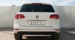 Одинарная защита заднего бампера диаметром 63 мм SLITKOFF Volkswagen Touareg NF рестайлинг (2014-2018)