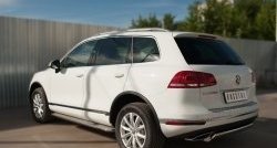 15 649 р. Защита заднего бампера (Ø75x42 мм, нержавейка) Russtal Volkswagen Touareg NF рестайлинг (2014-2018)  с доставкой в г. Королёв. Увеличить фотографию 4