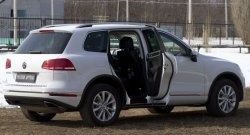 2 859 р. Накладки на порожки автомобиля RA  Volkswagen Touareg  NF (2014-2018) рестайлинг (Комплект (4 шт.))  с доставкой в г. Королёв. Увеличить фотографию 2