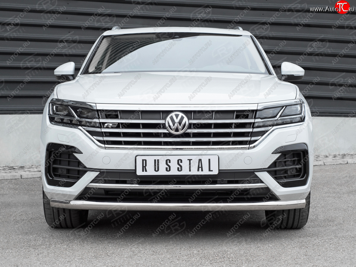 20 999 р. Защита переднего бампера (Ø63 мм, нержавейка, NOT 2.0 TSI) SLITKOFF  Volkswagen Touareg  CR (2018-2024)  с доставкой в г. Королёв