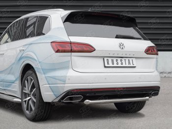 17 999 р. Защита заднего бампера (Ø63 мм, нержавейка) SLITKOFF Volkswagen Touareg CR (2018-2025)  с доставкой в г. Королёв. Увеличить фотографию 2