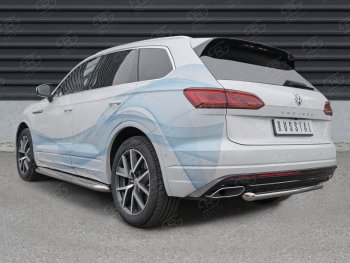 17 999 р. Защита заднего бампера (Ø63 мм, нержавейка) SLITKOFF Volkswagen Touareg CR (2018-2025)  с доставкой в г. Королёв. Увеличить фотографию 4