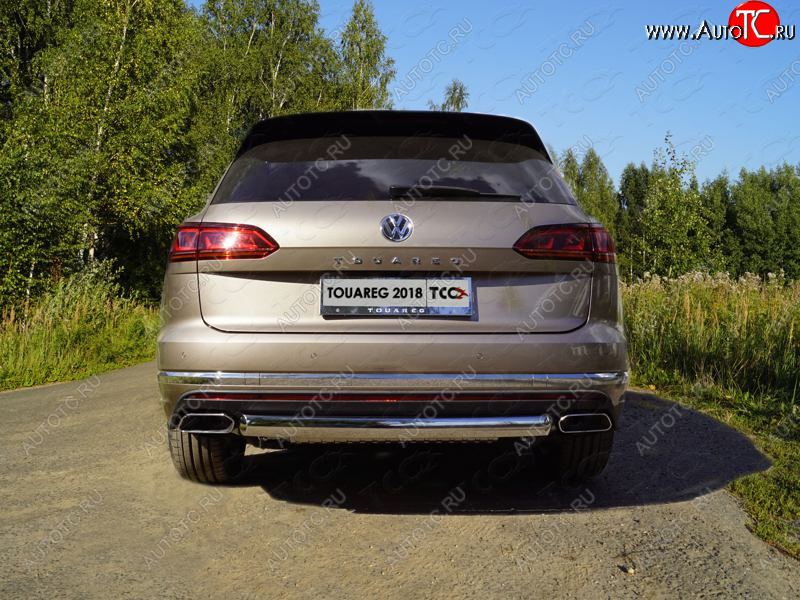 21 899 р. Защита заднего бампера (овальная) ТСС (нержавейка d75х42 мм) Volkswagen Touareg CR (2018-2025)  с доставкой в г. Королёв