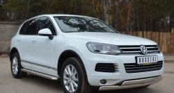 27 999 р. Защита переднего бампера (2 трубыØ75х42 мм, нержавейка) Russtal Volkswagen Touareg NF дорестайлинг (2010-2014)  с доставкой в г. Королёв. Увеличить фотографию 4