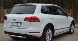 16 899 р. Одинарная защита заднего бампера из трубы диаметром 63 мм SLITKOFF Volkswagen Touareg NF дорестайлинг (2010-2014)  с доставкой в г. Королёв. Увеличить фотографию 4