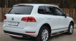 16 999 р. Одинарная защита заднего бампера из трубы диаметром 76 мм SLITKOFF Volkswagen Touareg NF дорестайлинг (2010-2014)  с доставкой в г. Королёв. Увеличить фотографию 4