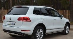 16 849 р. Защита заднего бампера (Ø75x42 мм, нержавейка) Russtal Volkswagen Touareg NF дорестайлинг (2010-2014)  с доставкой в г. Королёв. Увеличить фотографию 4