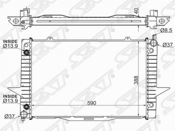Радиатор двигателя (пластинчатый, АКПП) SAT (32 мм)  S70, V70
