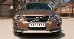 Одинарная защита переднего бампера диаметром 63 мм SLITKOFF Volvo XC60  дорестайлинг (2008-2013)