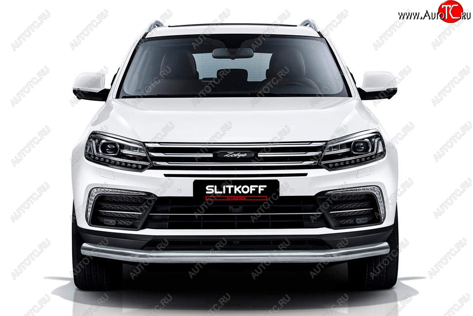 11 249 р. Защита переднего бампера Slitkoff (d57 мм)  Zotye Coupa  B11F (2019-2021) (Нержавейка, Полированная)  с доставкой в г. Королёв